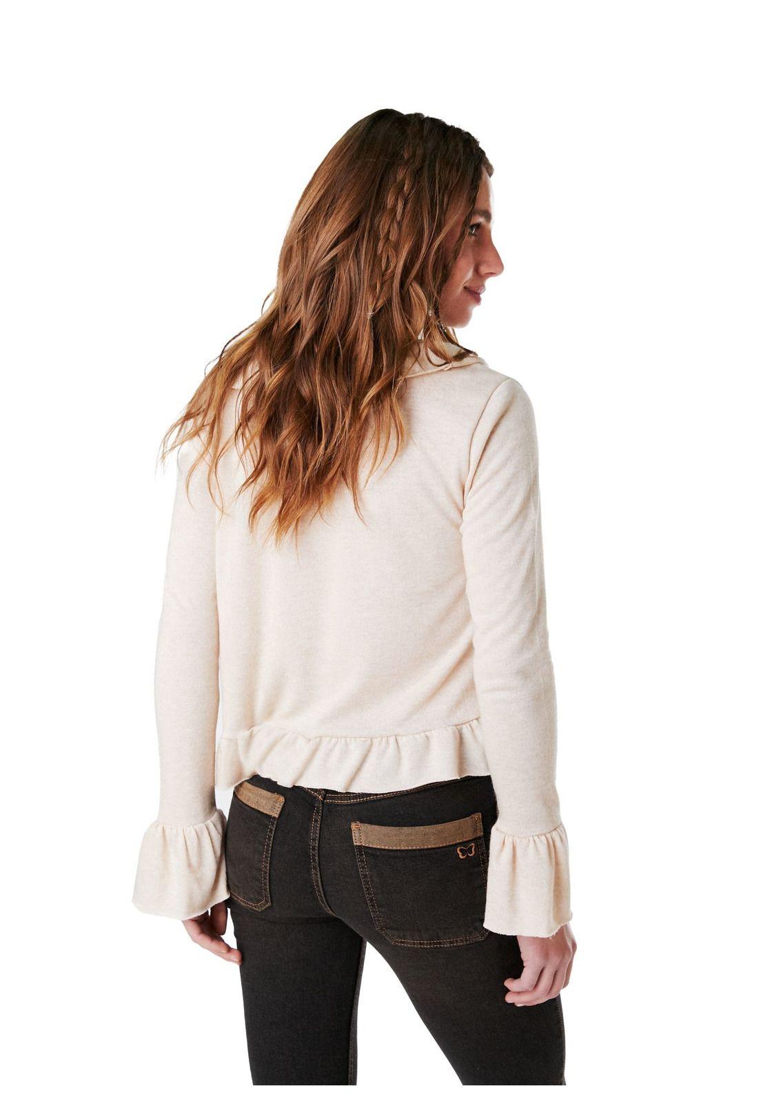 POLERA HANNA REGULAR TIPO BOLERO C/ VUELOS BEIGE EFESIS-3