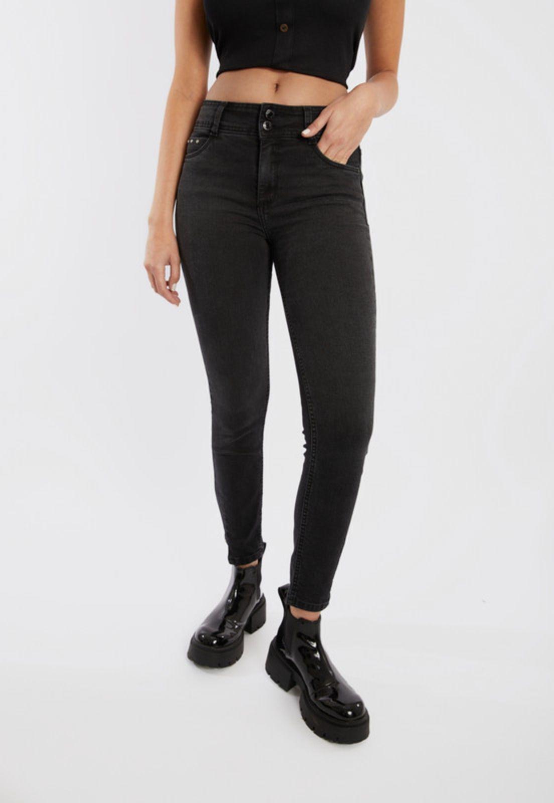 Jeans Milan Black Skinny Tachas Negro Efesis-1