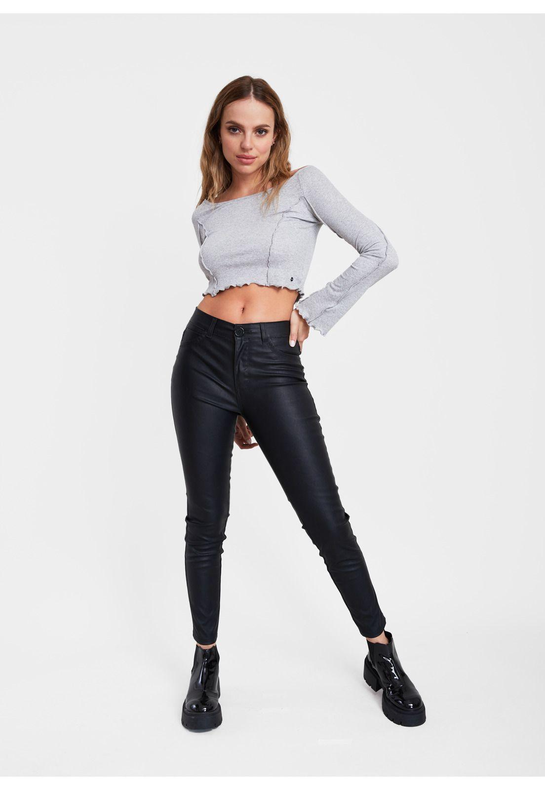 Polera Ivete Crop Escote Bote Gris Claro Efesis-0