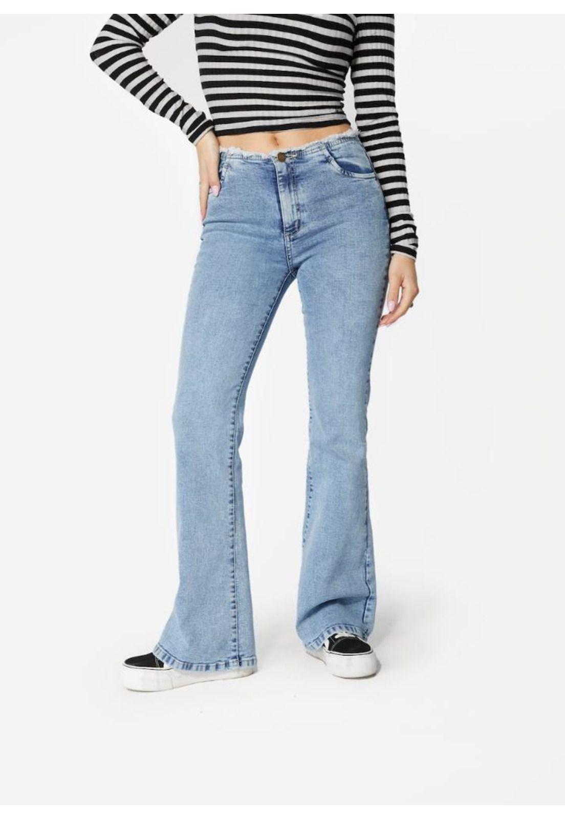 JEANS PRETY LIGHT FLARE SIN PRETINA C/ DESFLECADO-1