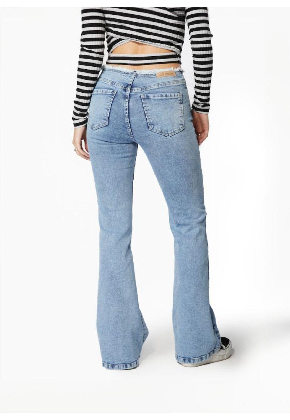 JEANS PRETY LIGHT FLARE SIN PRETINA C/ DESFLECADO-3