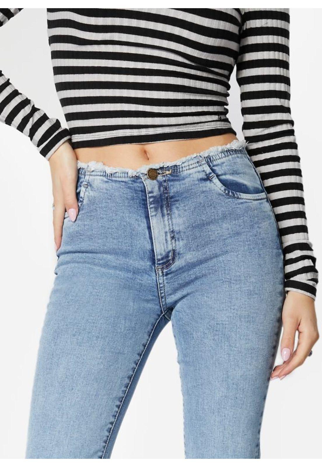 JEANS PRETY LIGHT FLARE SIN PRETINA C/ DESFLECADO-4