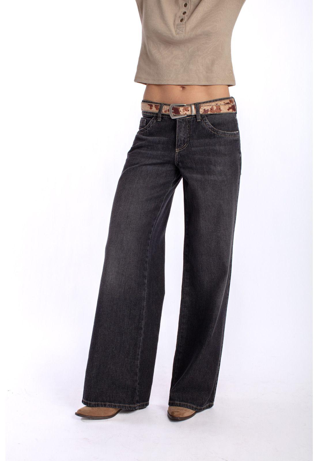 JEANS PUFF WIDE 2 BOLSILLOS CON ESTRELLAS NEGRO EFESIS-1