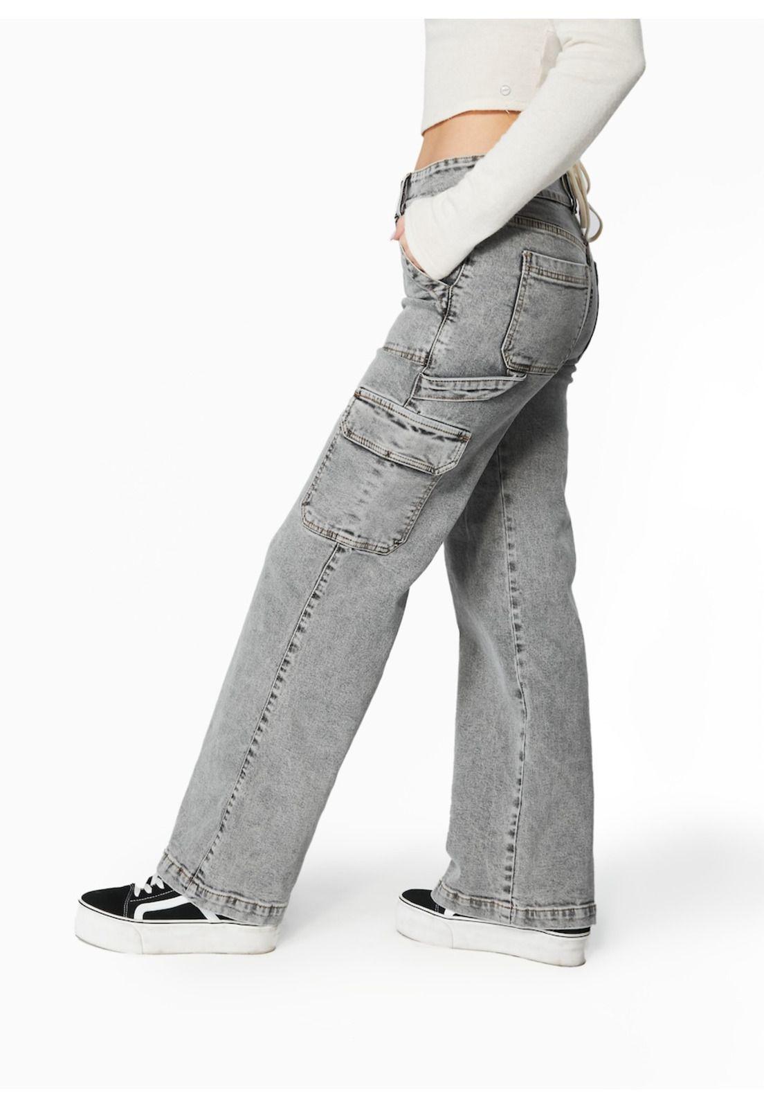JEANS NAOS PALAZZO CARGO GREY-2