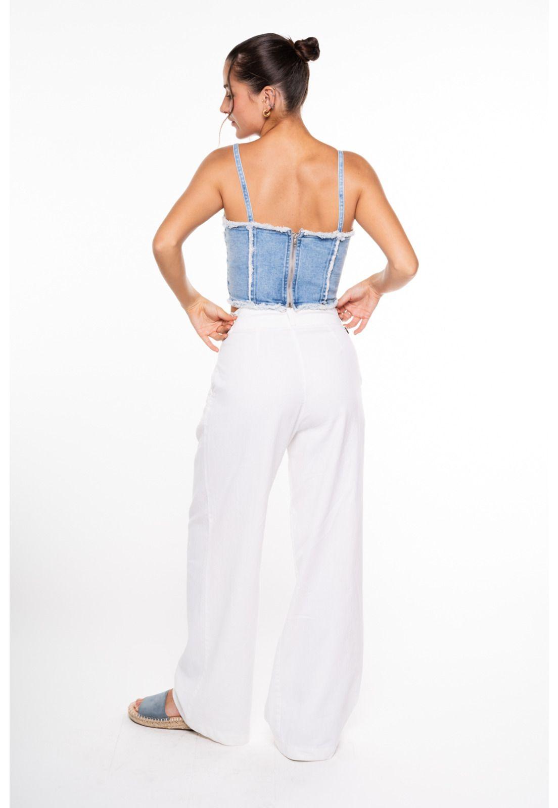Corset Kigali Regular Cortes y Desflecado Azul Efesis-2