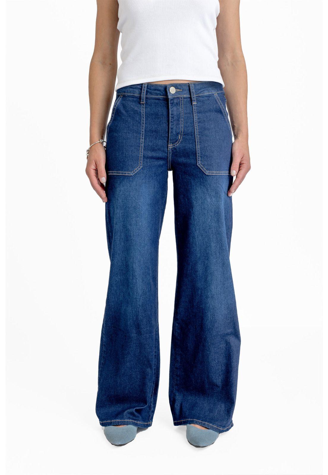 JEANS ZOE PALAZZO BOLSILLO PARCHE AZUL EFESIS-0