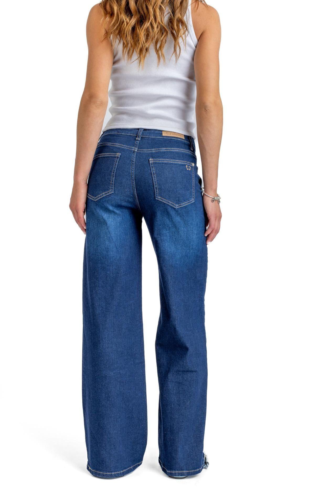 Jeans Zoe Palazzo Bolsillo Parche Azul Efesis-3