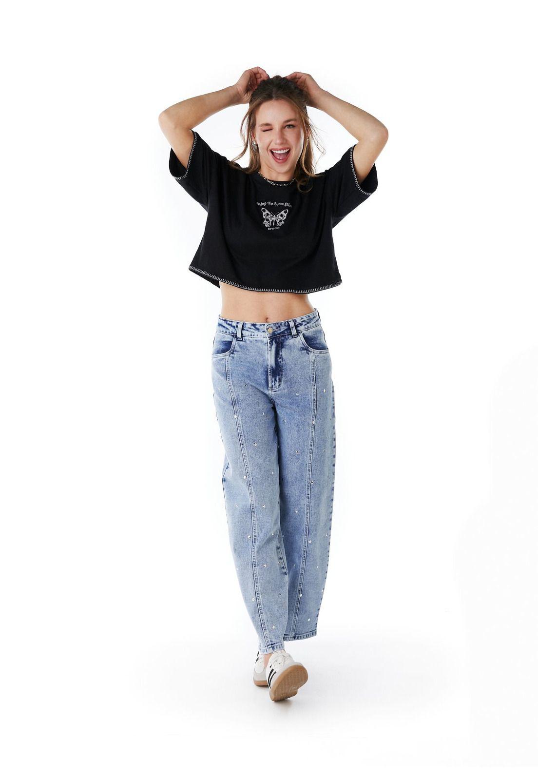 JEANS EINAR BALLOON STRASS AZUL LIGHT EFESIS-0