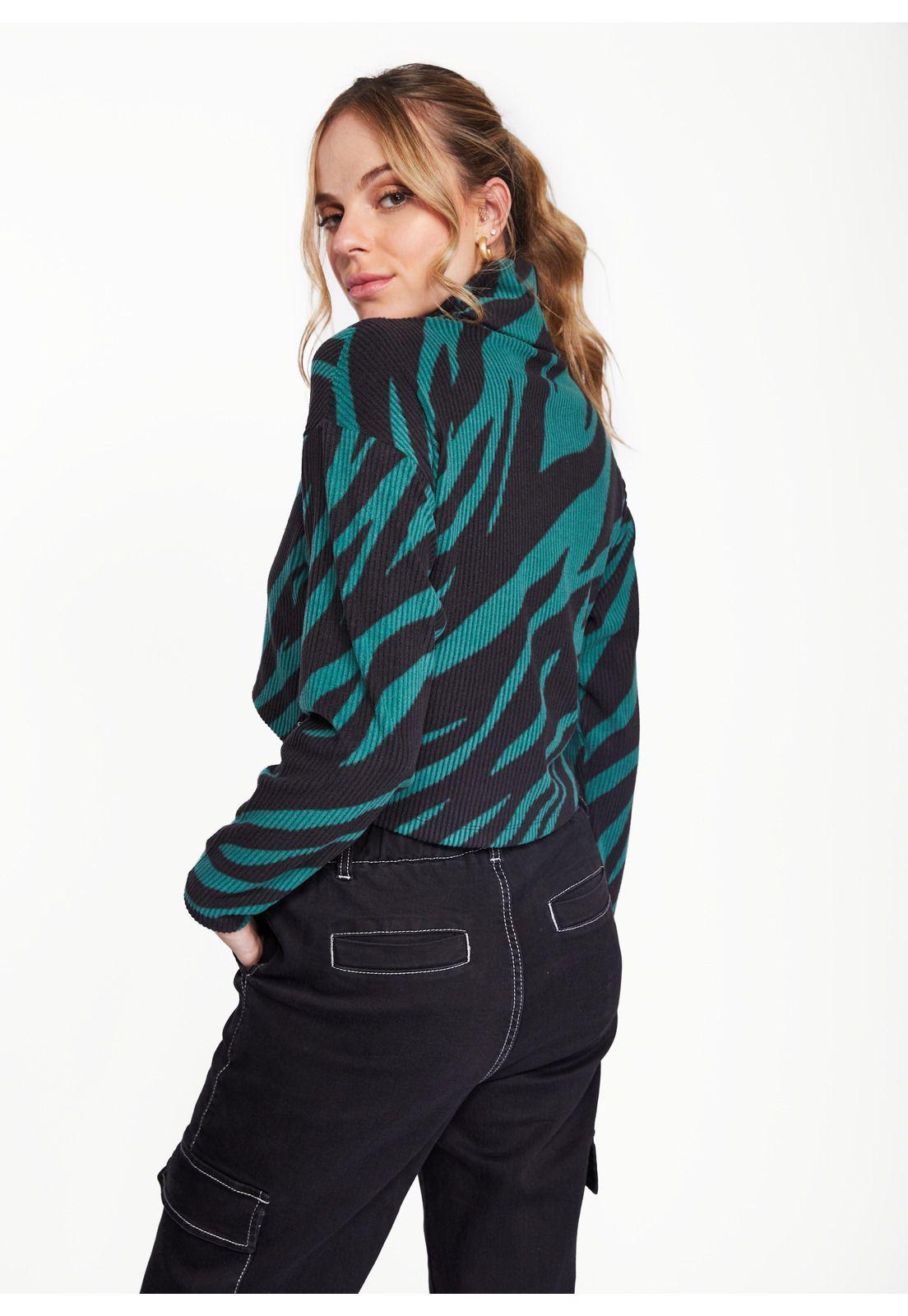 Sweater Ana Crop Cuello Alto Verde Efesis-3