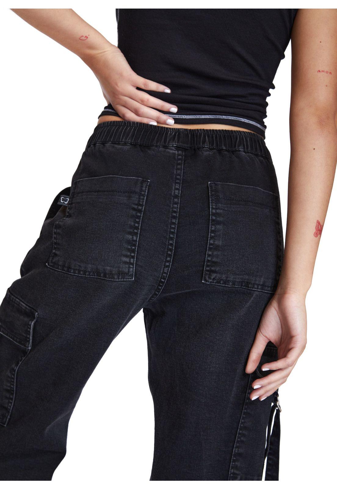 Jeans Geel Parachute Cargo Negro Efesis-3