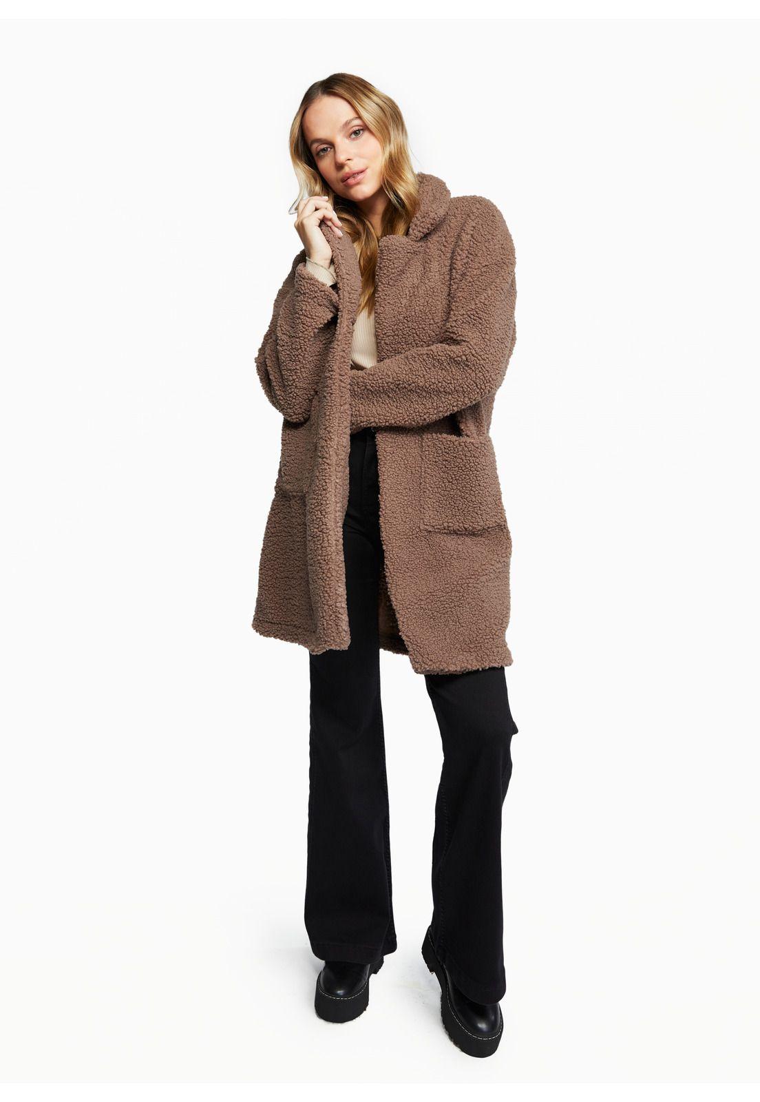 Abrigo Helina Corderito Color Taupé Efesis-0