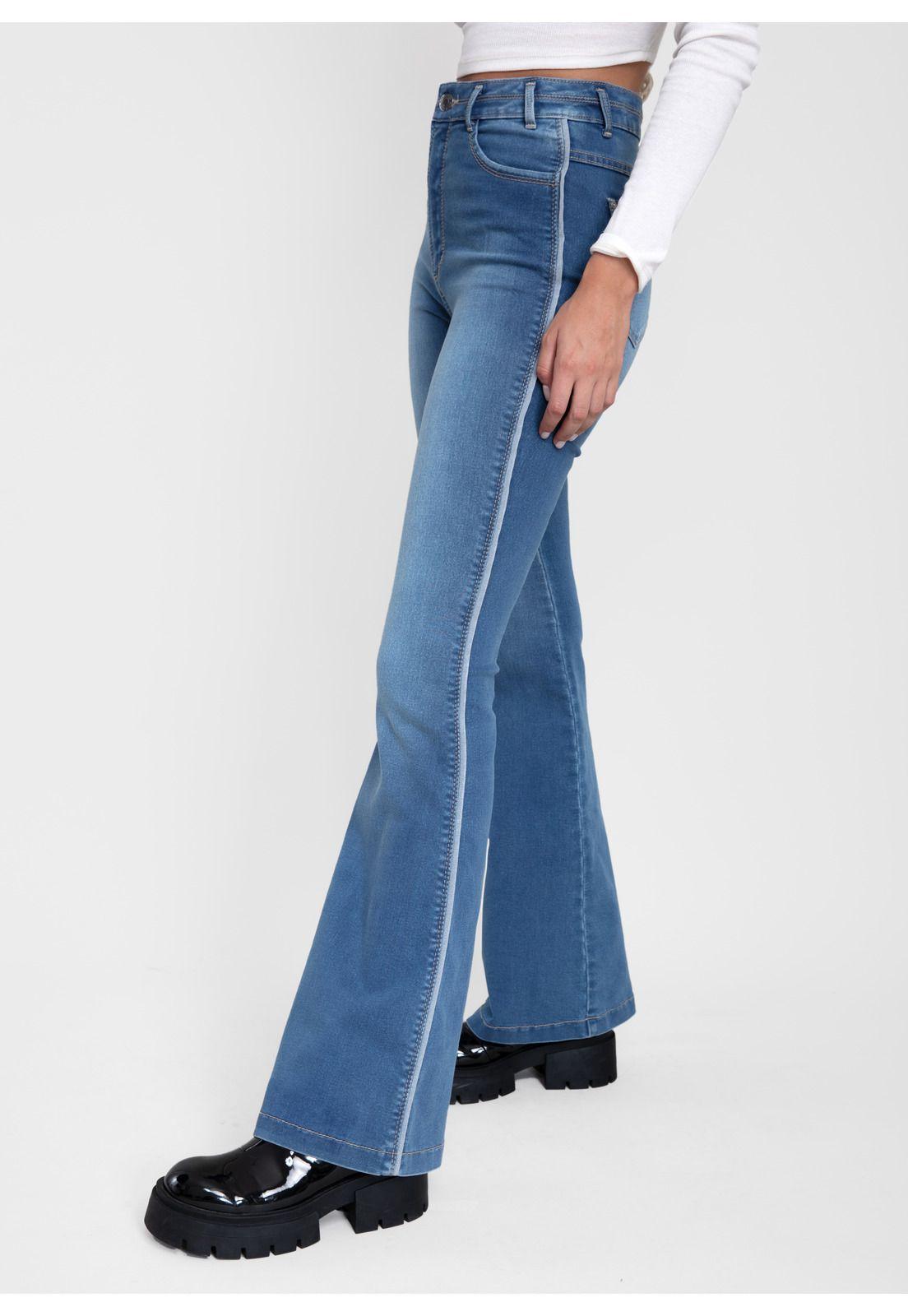 Jeans Mira Flare Vivo Costado Azul Efesis-4
