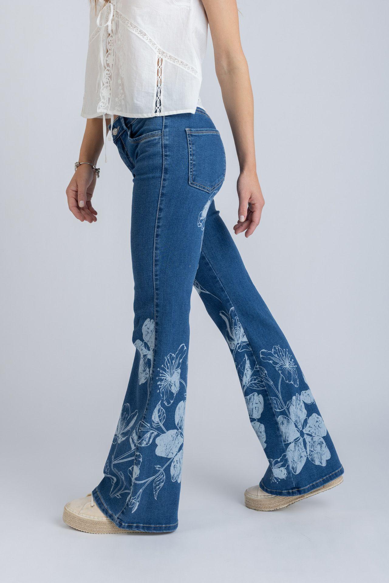 JEANS FLORE FLARE CORROSIVO AZUL EFESIS-3