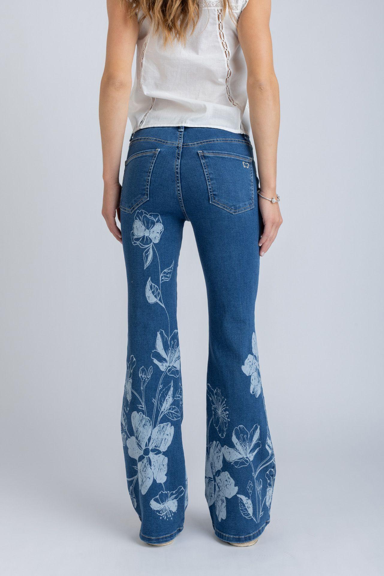 JEANS FLORE FLARE CORROSIVO AZUL EFESIS-4
