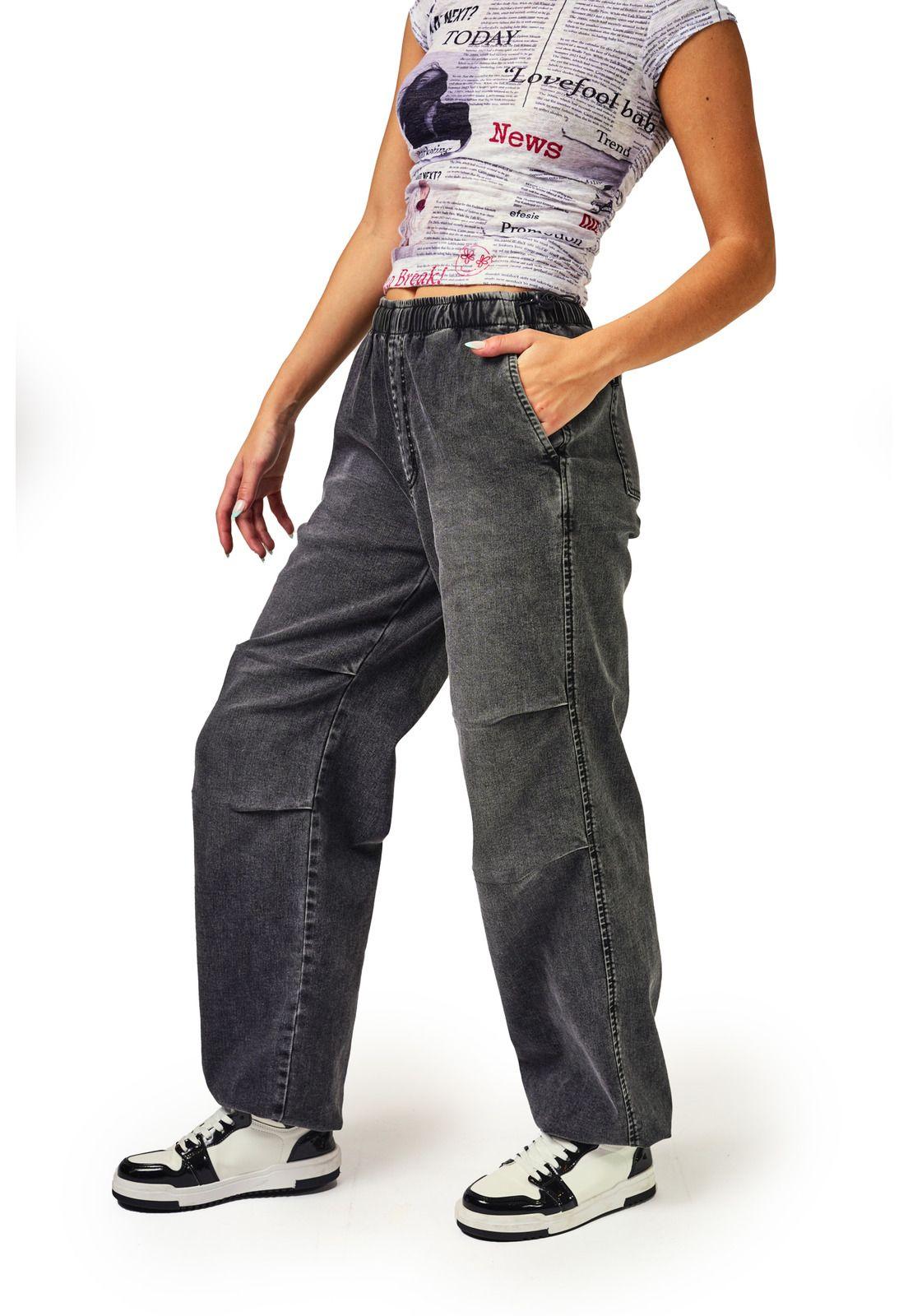 Jeans Jacinta Parachute Pretina Elasticada Negro Efesis-1