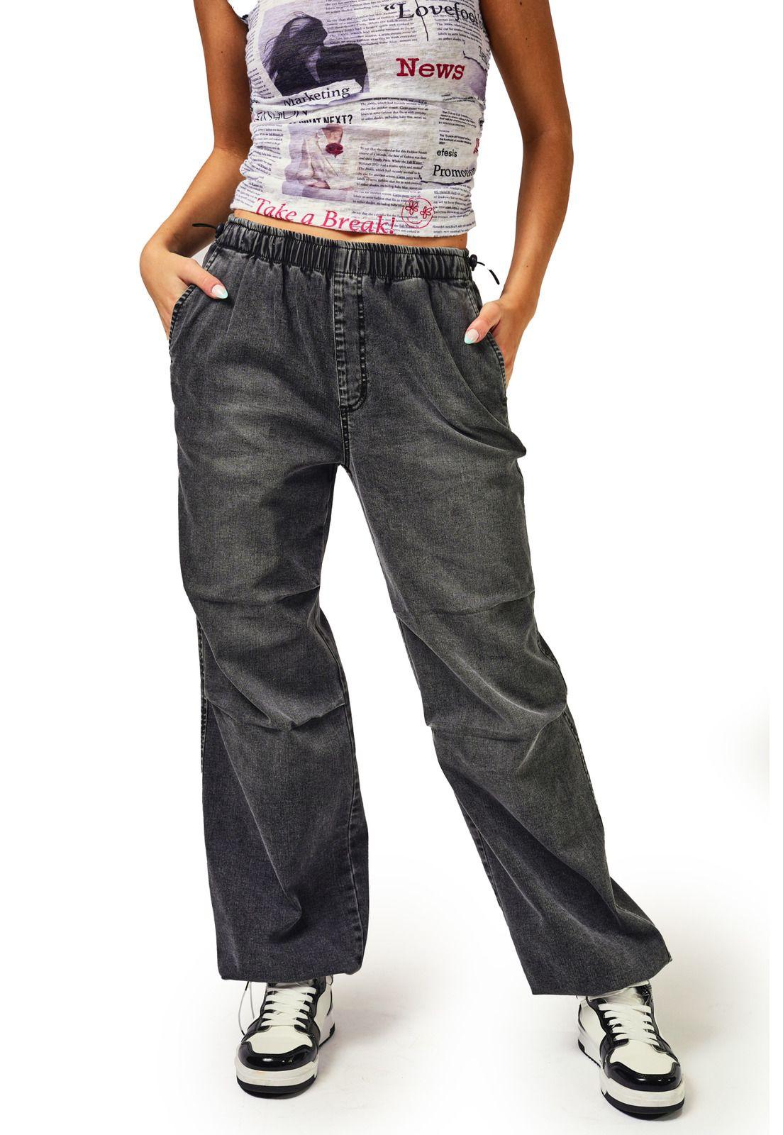 Jeans Jacinta Parachute Pretina Elasticada Negro Efesis-2