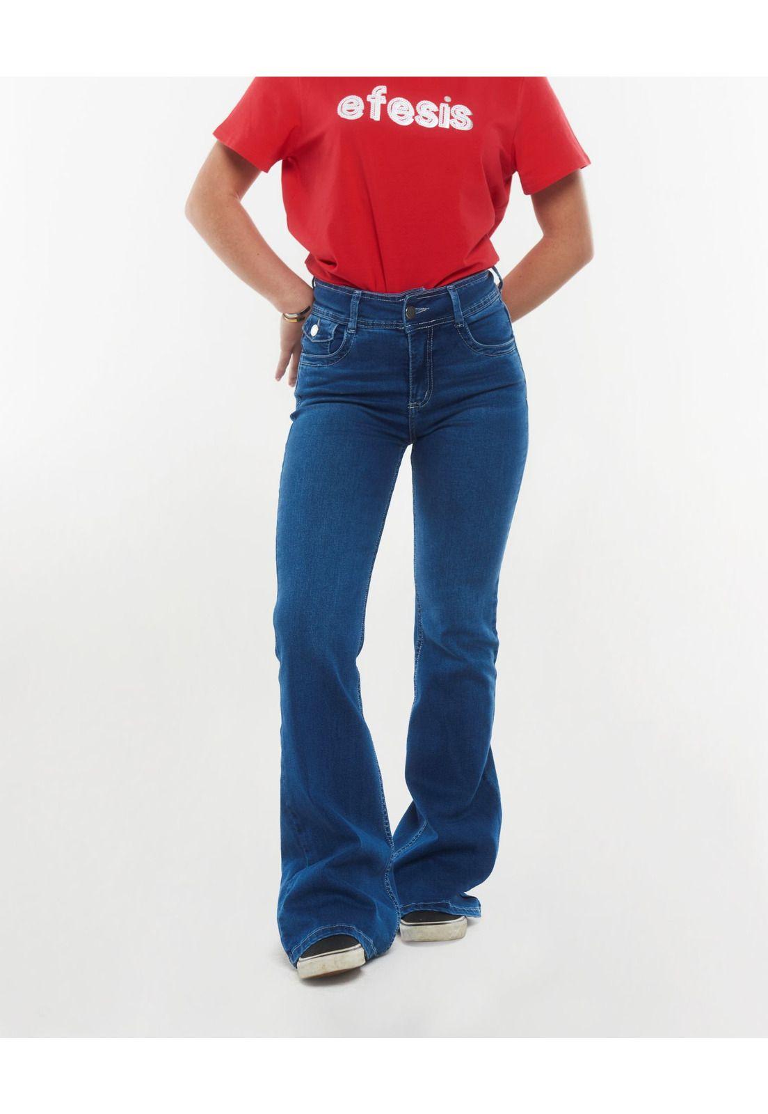 JEANS CELESTE FLARE RELOJERO C/ TAPETA AZUL EFESIS-2