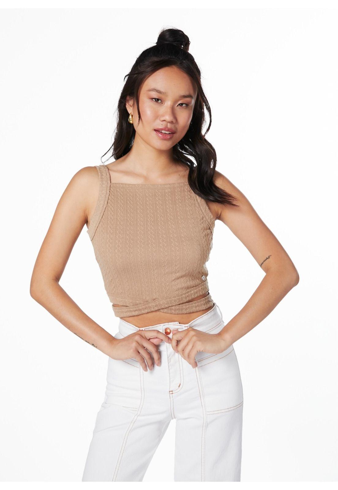 POLERA NAOKI CROP PABILOS CRUZADOS BEIGE-0