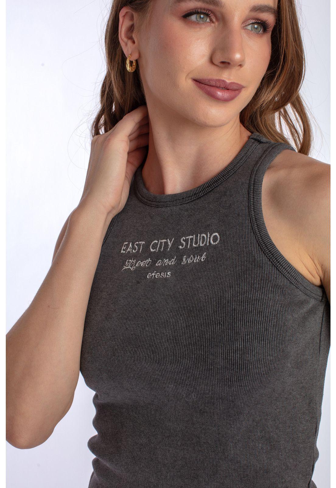 POLERA OLIVIA TANK TOP BORDADO GRAFITO EFESIS-5