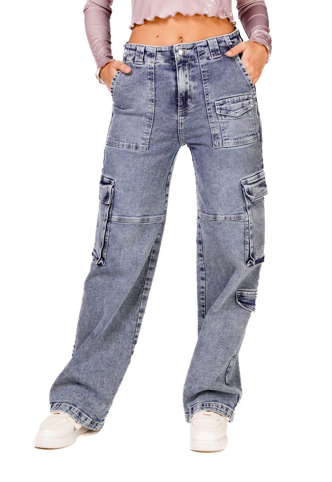 Jeans Spice Wide Cargo Multibolsillo Negro Efesis-1