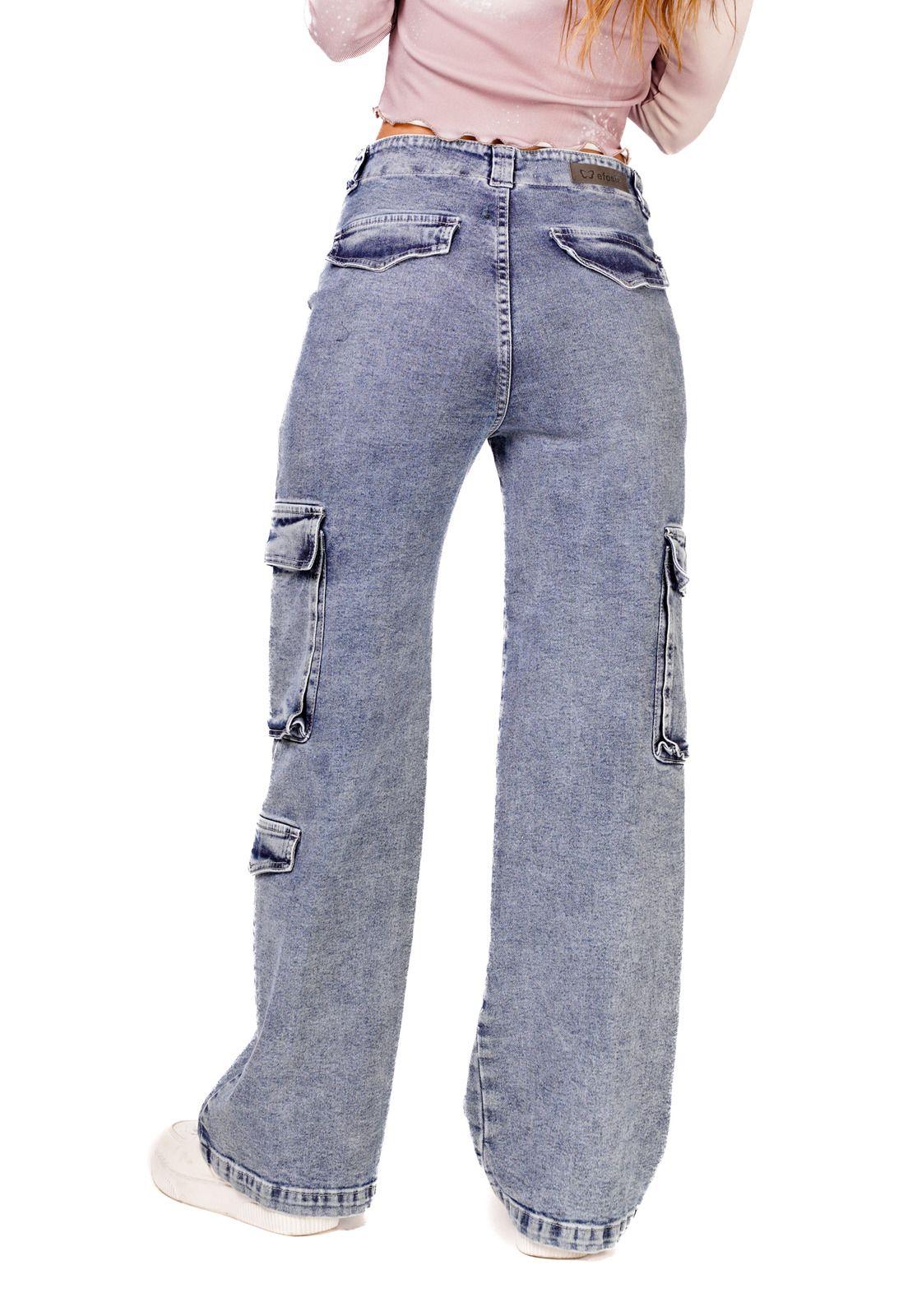 Jeans Spice Wide Cargo Multibolsillo Negro Efesis-3