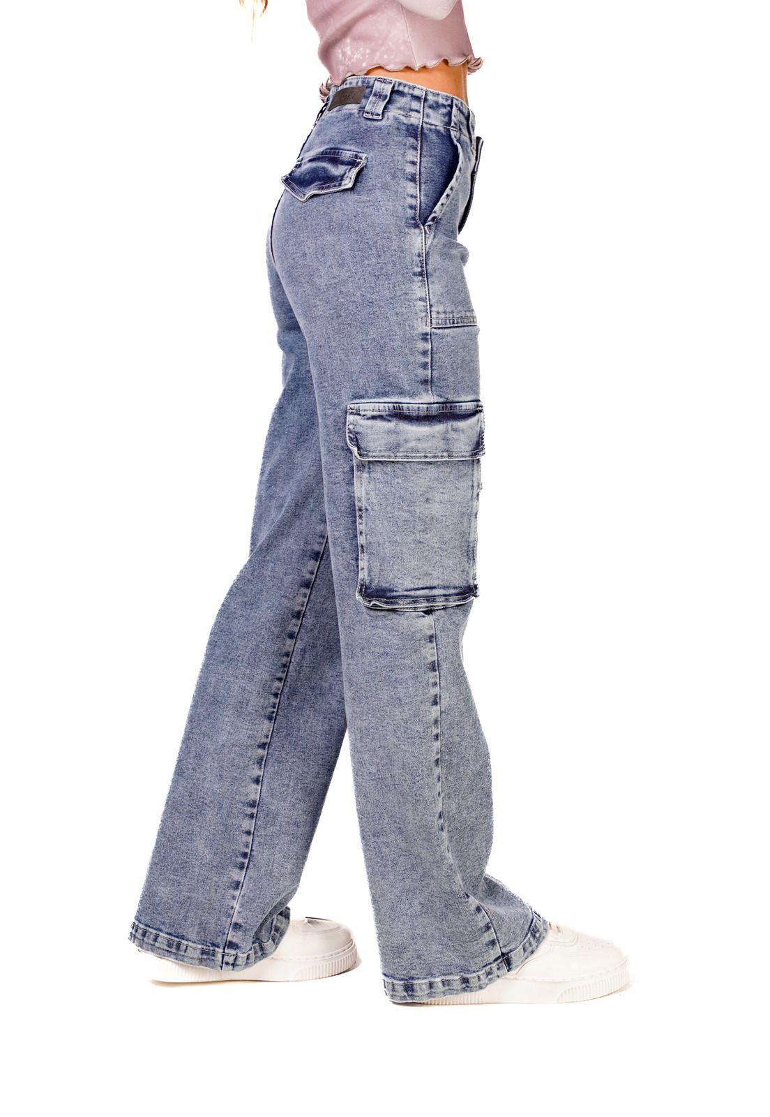 Jeans Spice Wide Cargo Multibolsillo Negro Efesis-4