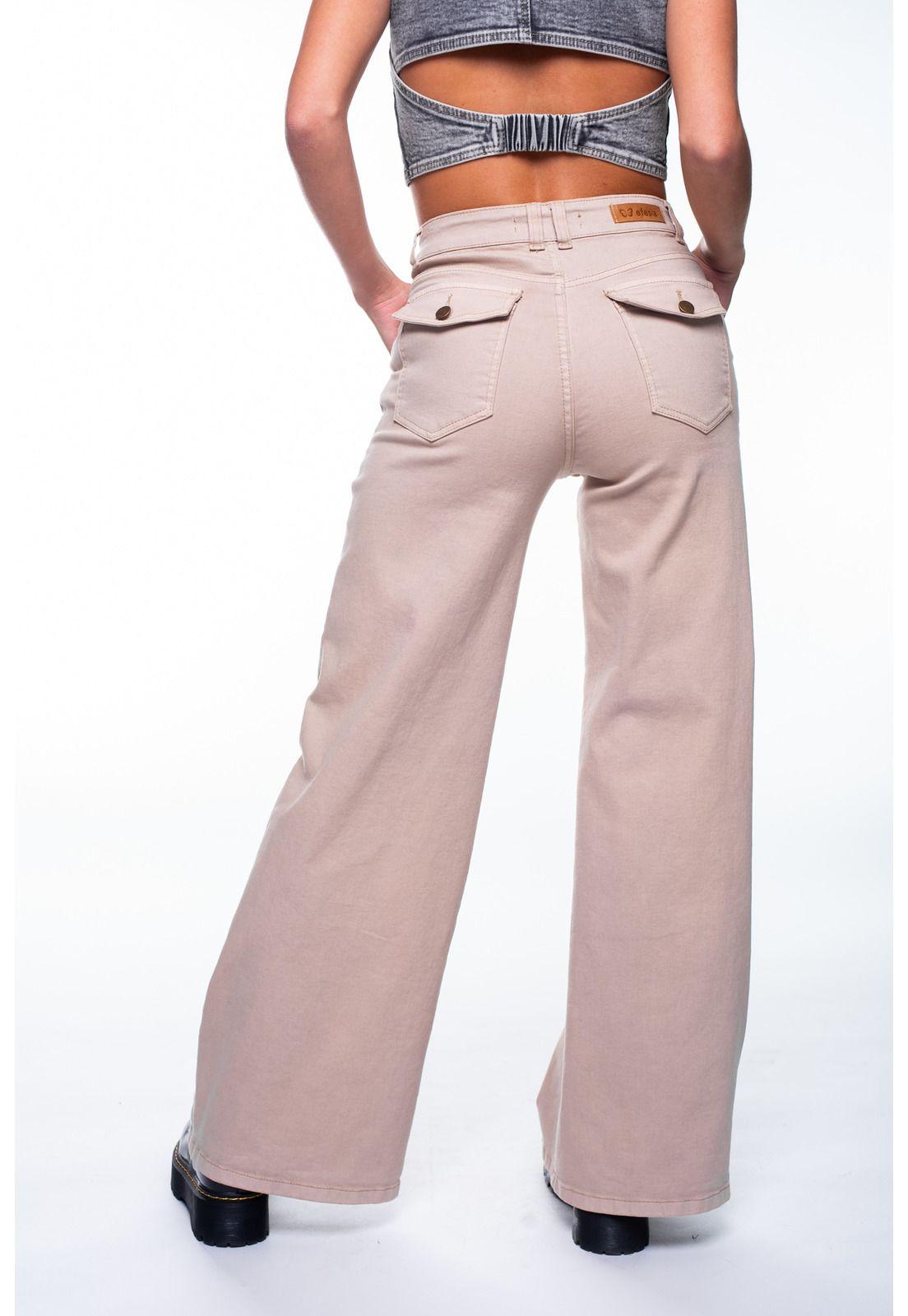 Pantalón Deka Palazzo Bolsillo Cargo Color Crudo Efesis-2