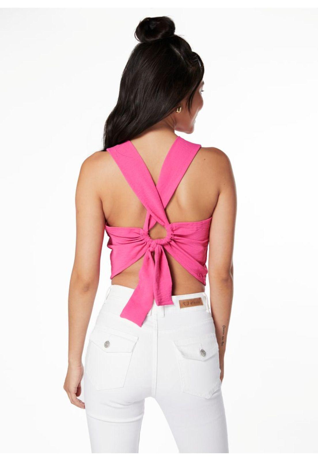 BLUSA OLI CROP CON AMARRA EN ESPALDA FUCSIA-2