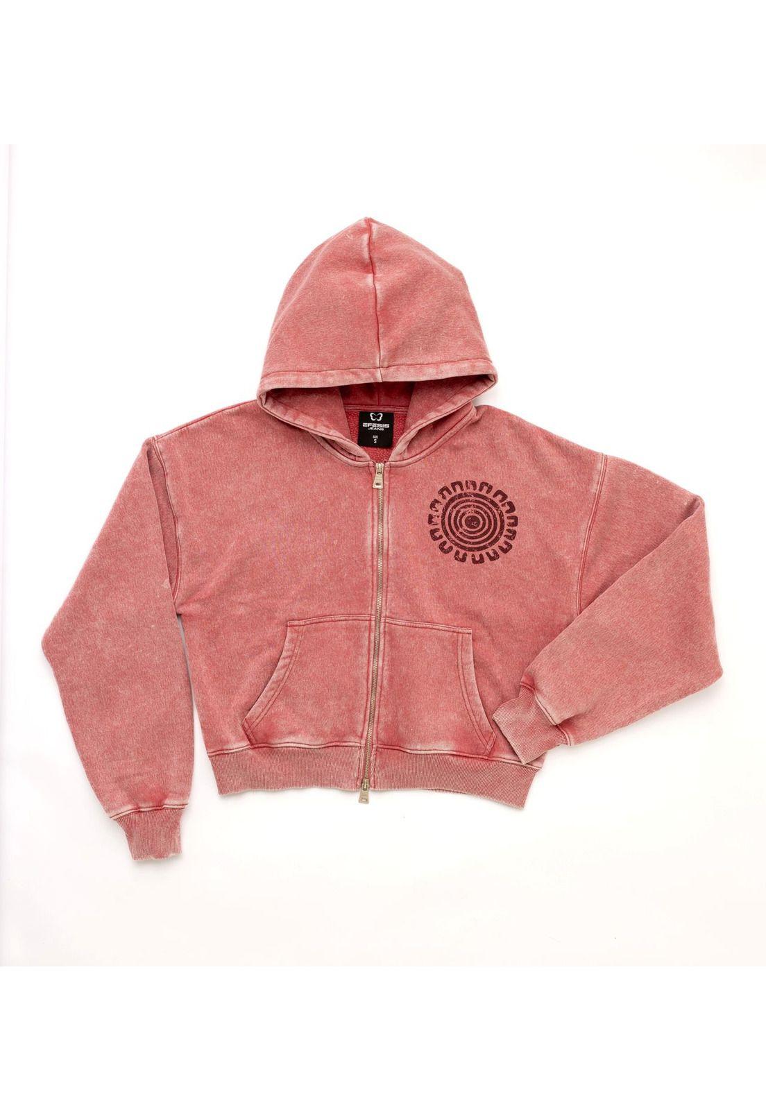 POLERON ZIPER OVERSIZE GRAVILLADO Y ESTAMPADO BURDEO EFESIS-6