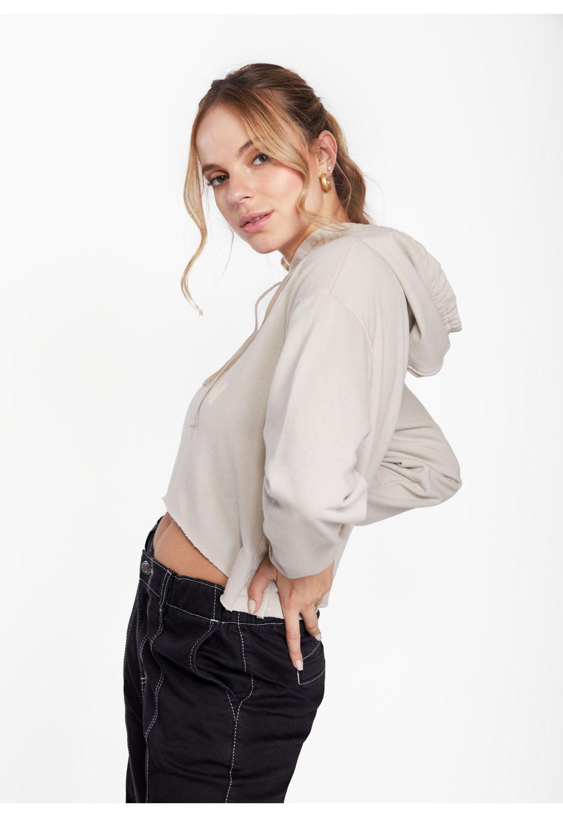Polerón Cory Crop en Forma y Estampado Beige Efesis-2