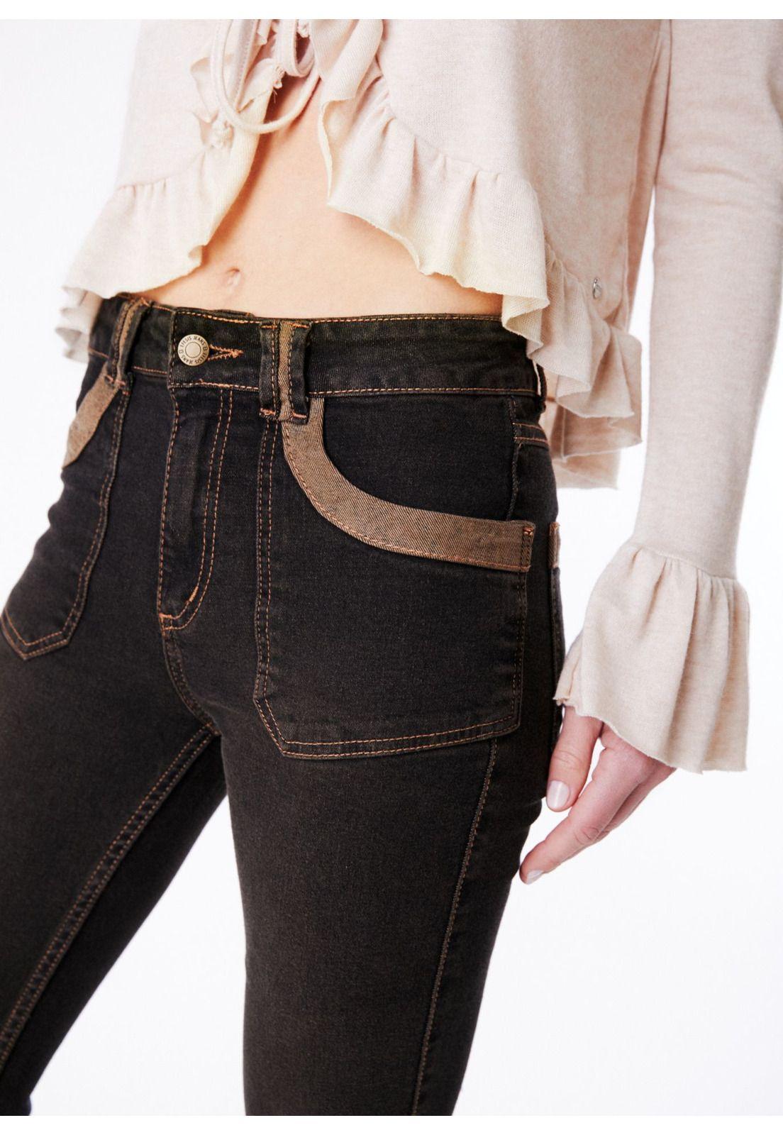JEANS KORIN FLARE SOBRETEÑIDO NEGRO EFESIS-5