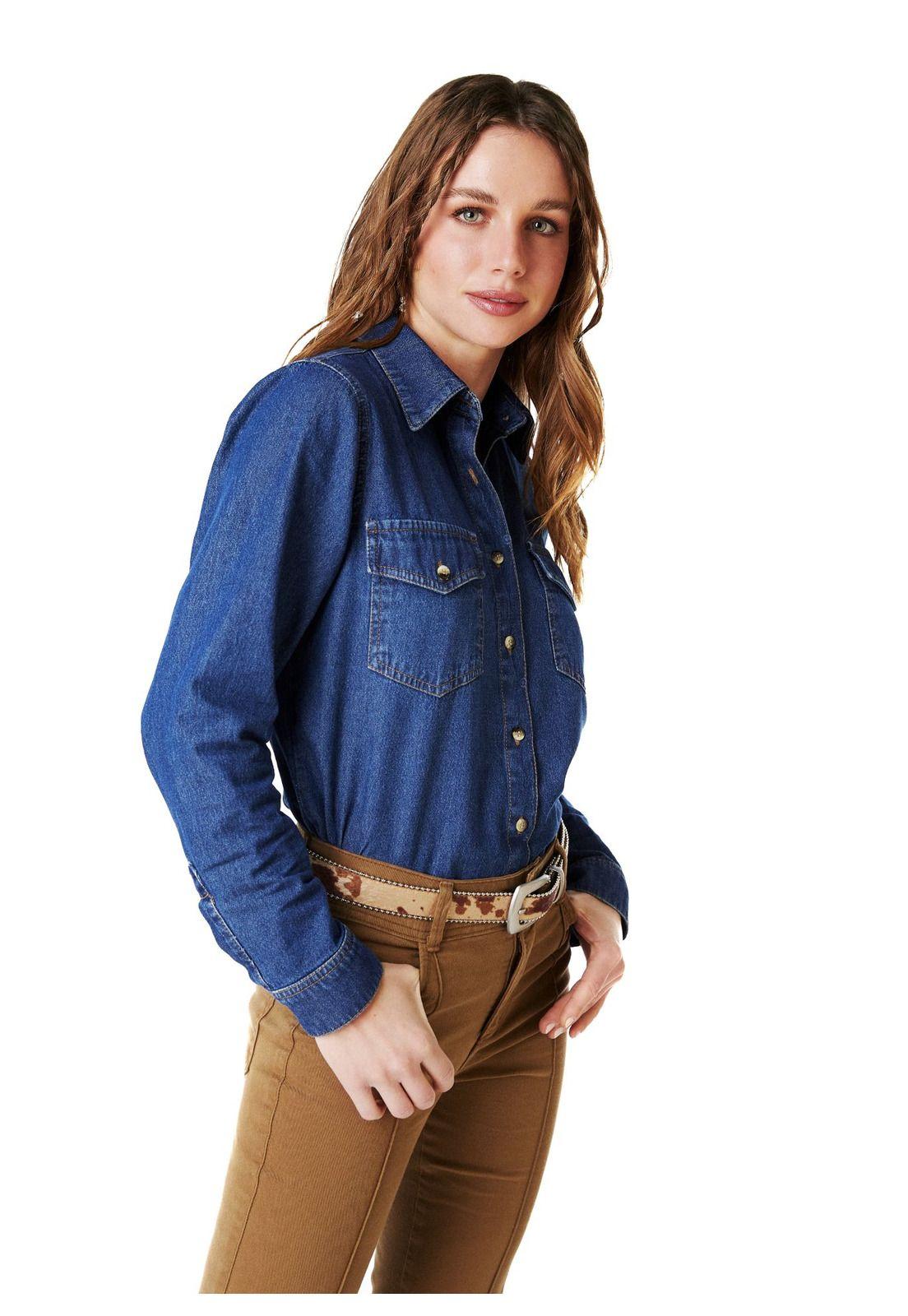 BLUSA BLUMI REGULAR DENIM AZUL EFESIS-2