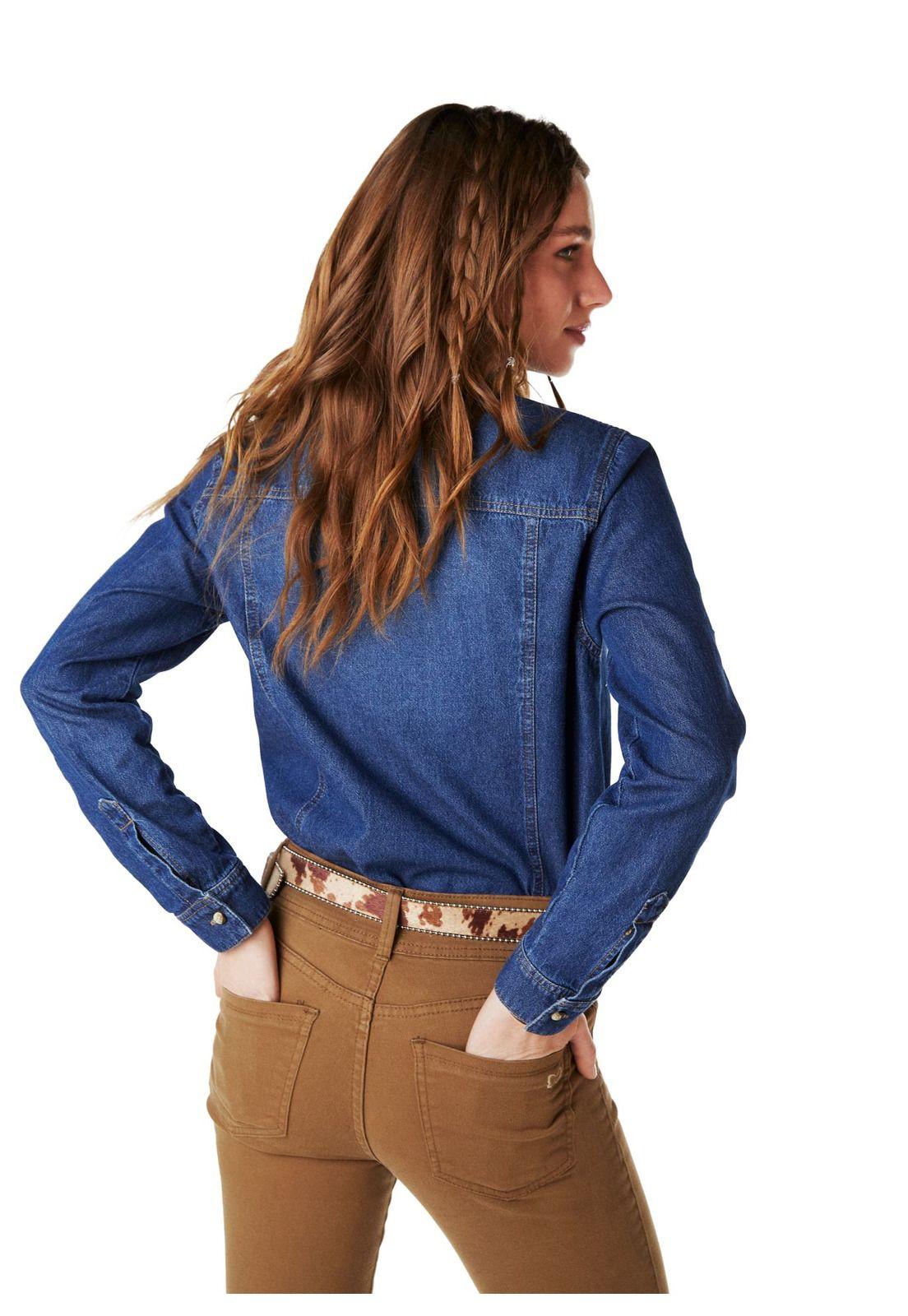 BLUSA BLUMI REGULAR DENIM AZUL EFESIS-3