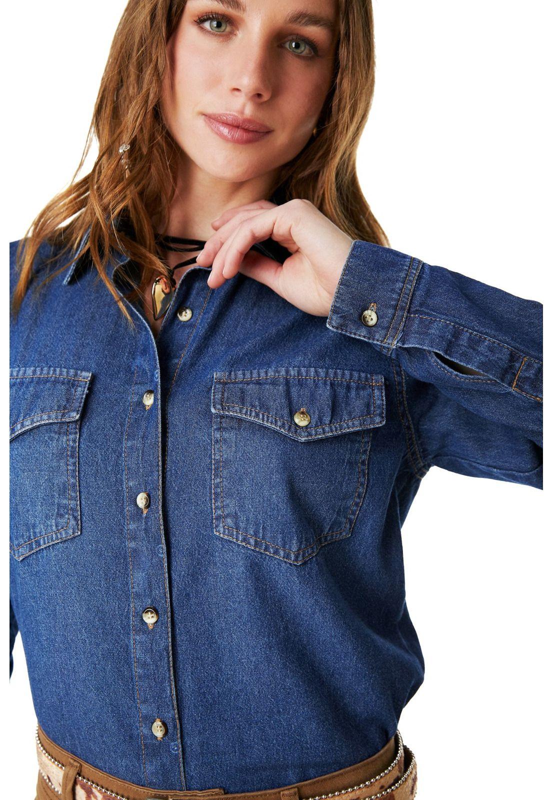 BLUSA BLUMI REGULAR DENIM AZUL EFESIS-4