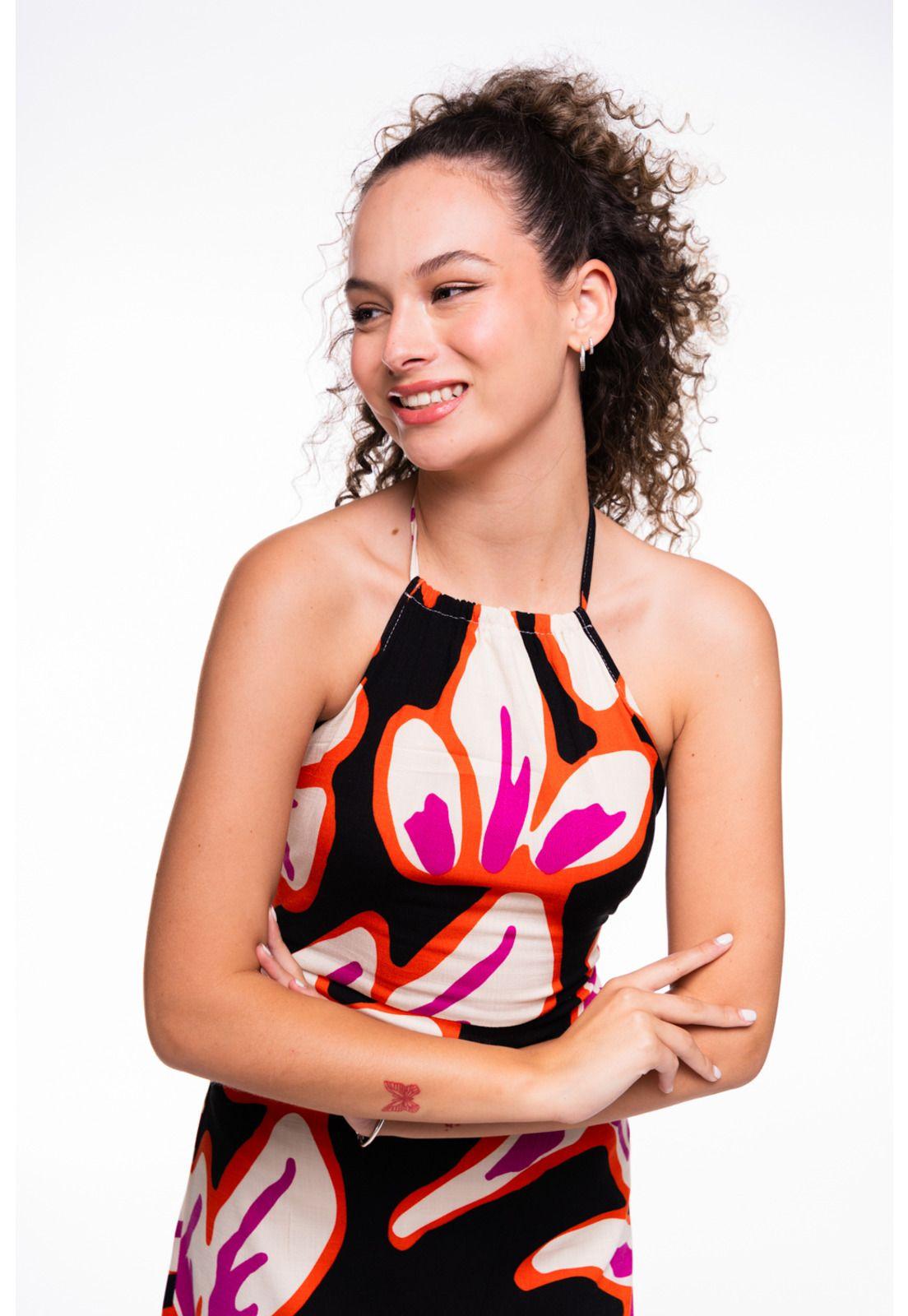 Vestido Nayla Halter Amarra Espalda Rojo Efesis-1