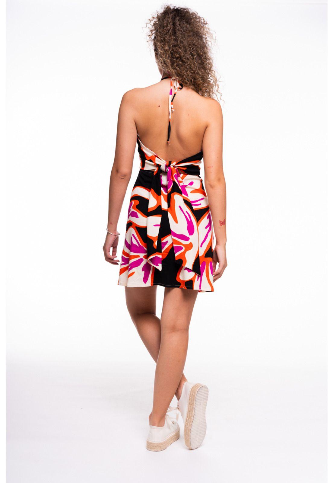Vestido Nayla Halter Amarra Espalda Rojo Efesis-3