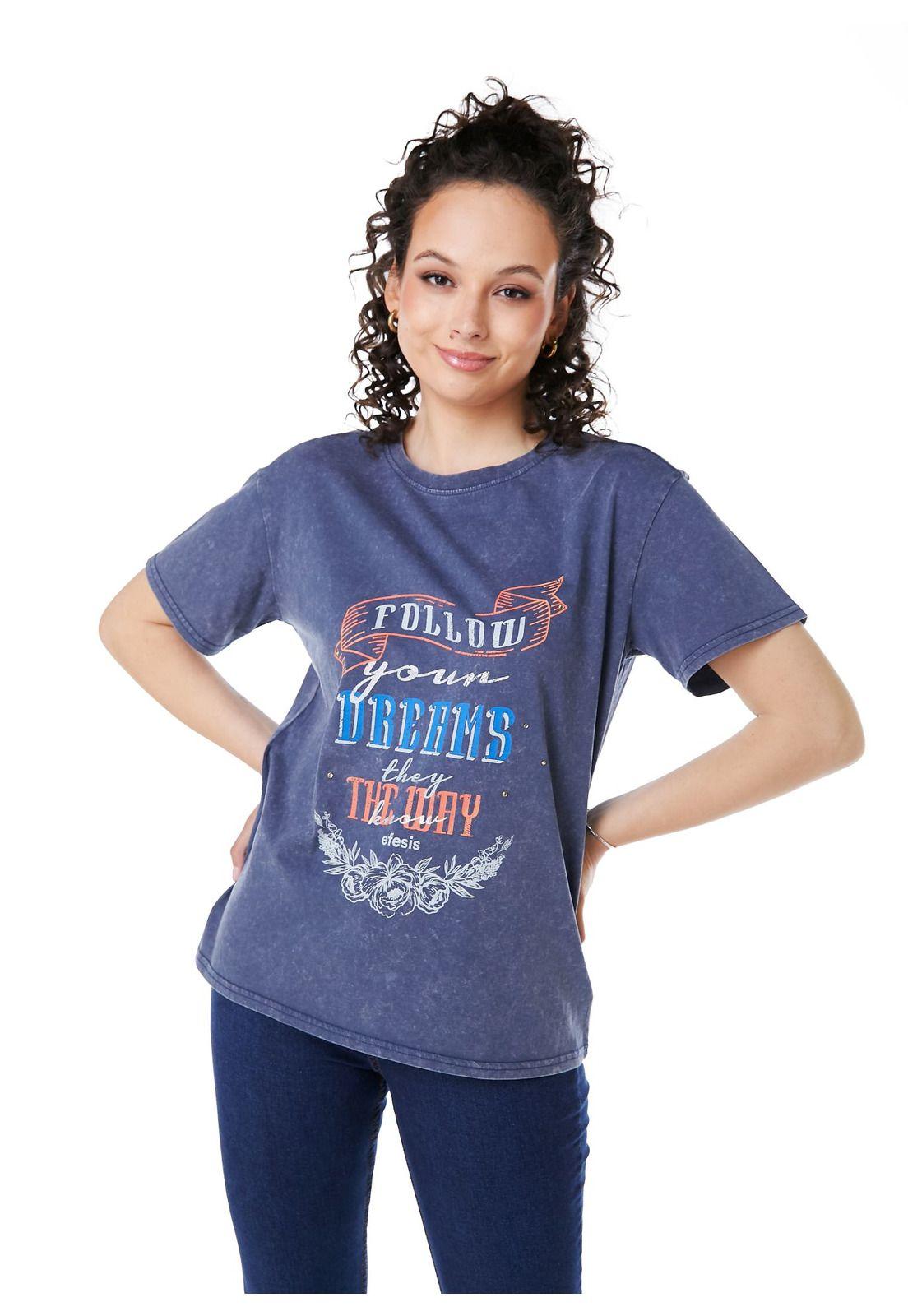 POLERA IKER REGULAR ESTAMPADA AZUL EFESIS-2