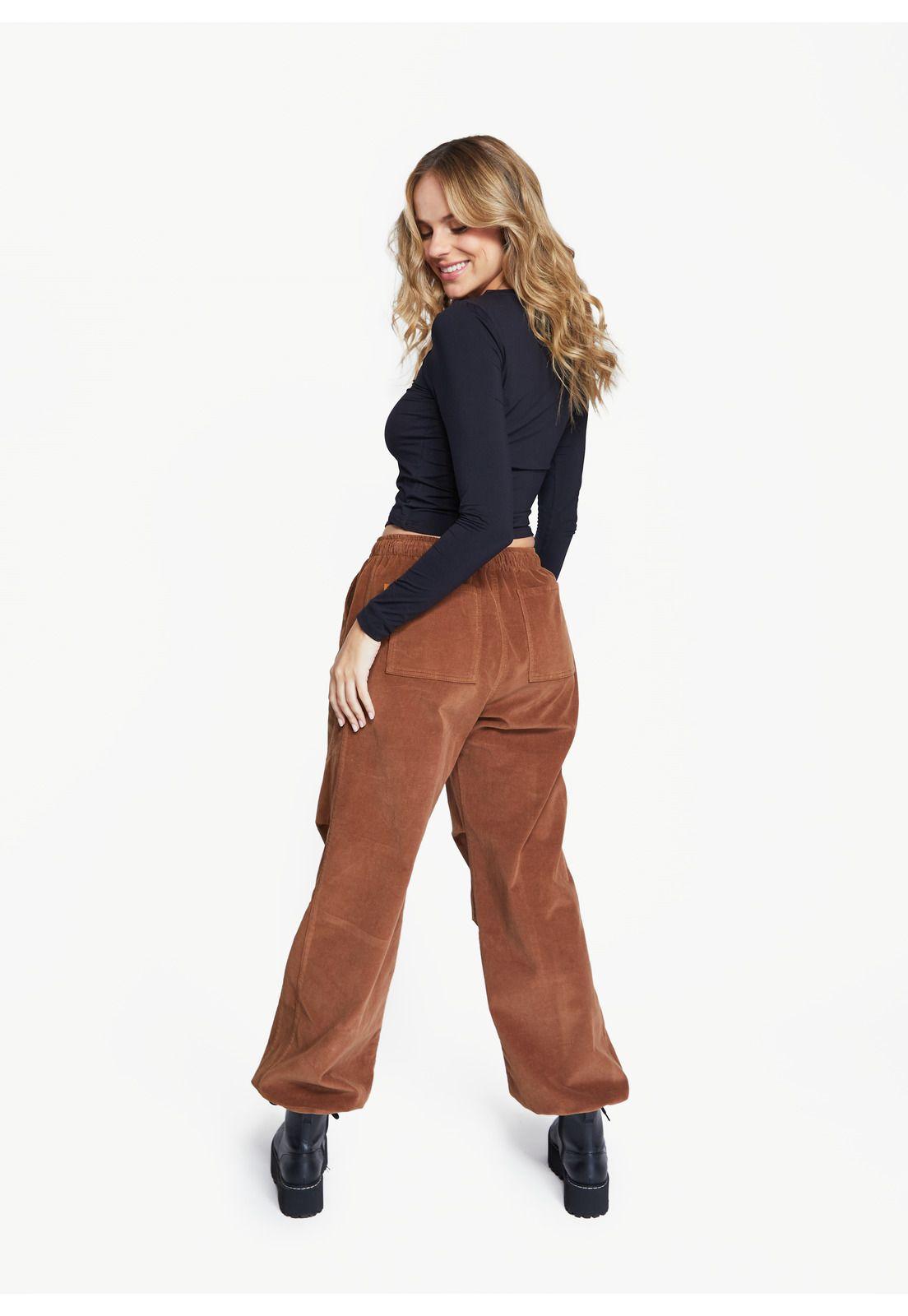 Pantalón Freda Parachute Cotelé Color Camel Efesis-2