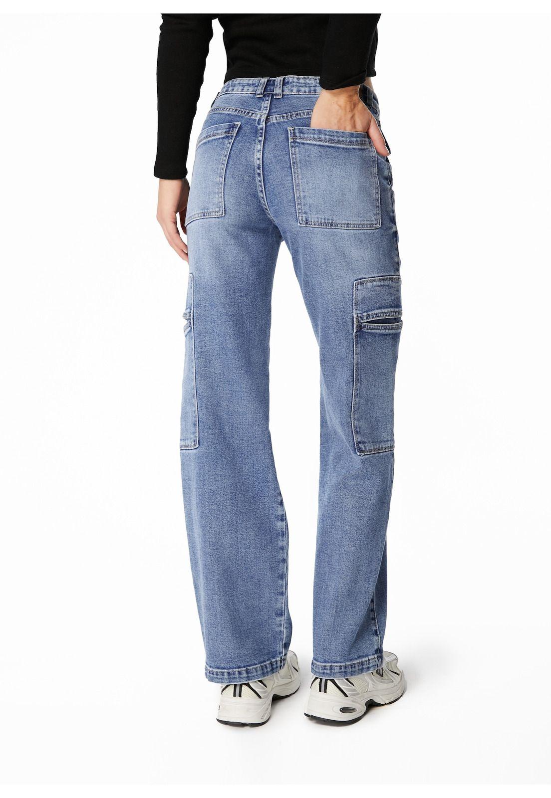 JEANS NEMI WIDE BOLSILLO CARGO DE TOPE AZUL-3
