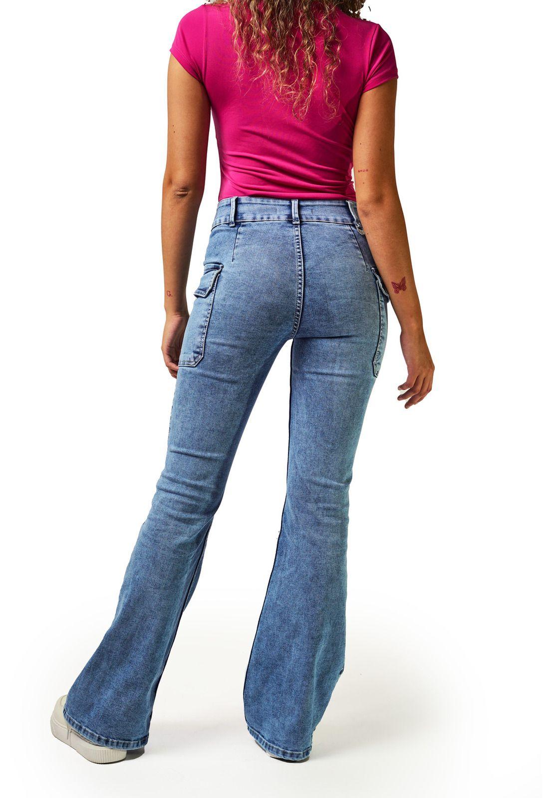 Jeans Lula Flare Cortes y Bolsillo Costado Azul Efesis-2