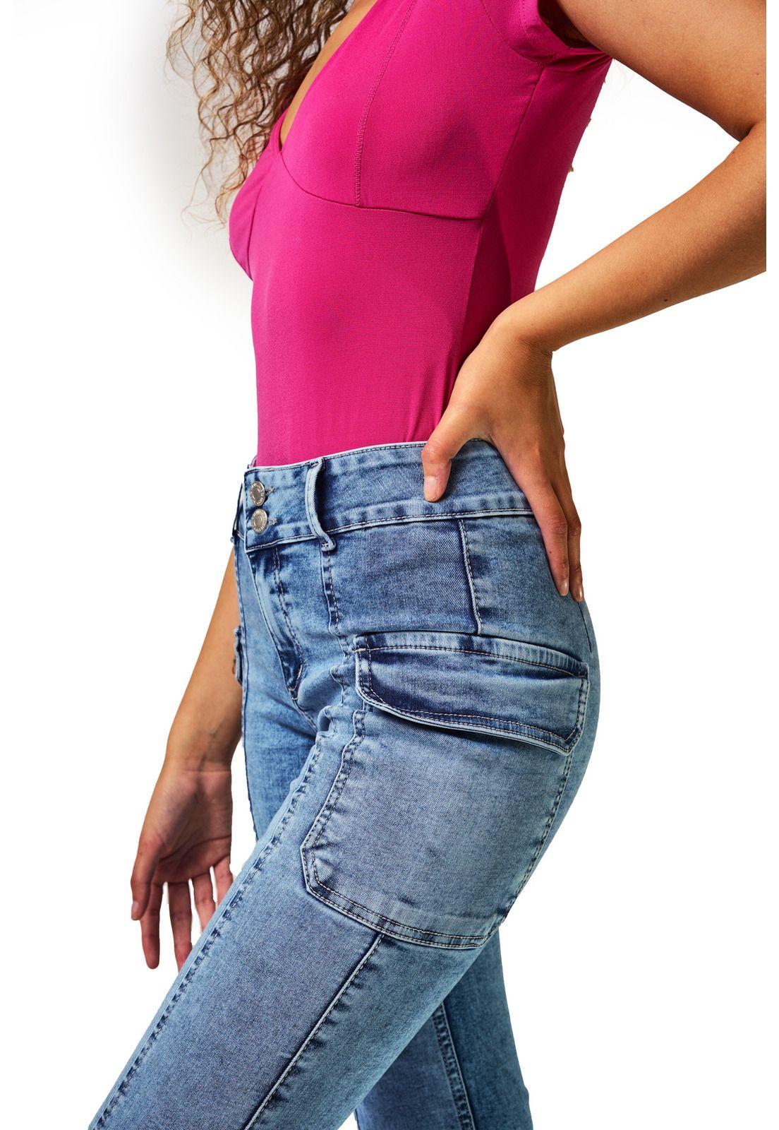 Jeans Lula Flare Cortes y Bolsillo Costado Azul Efesis-4