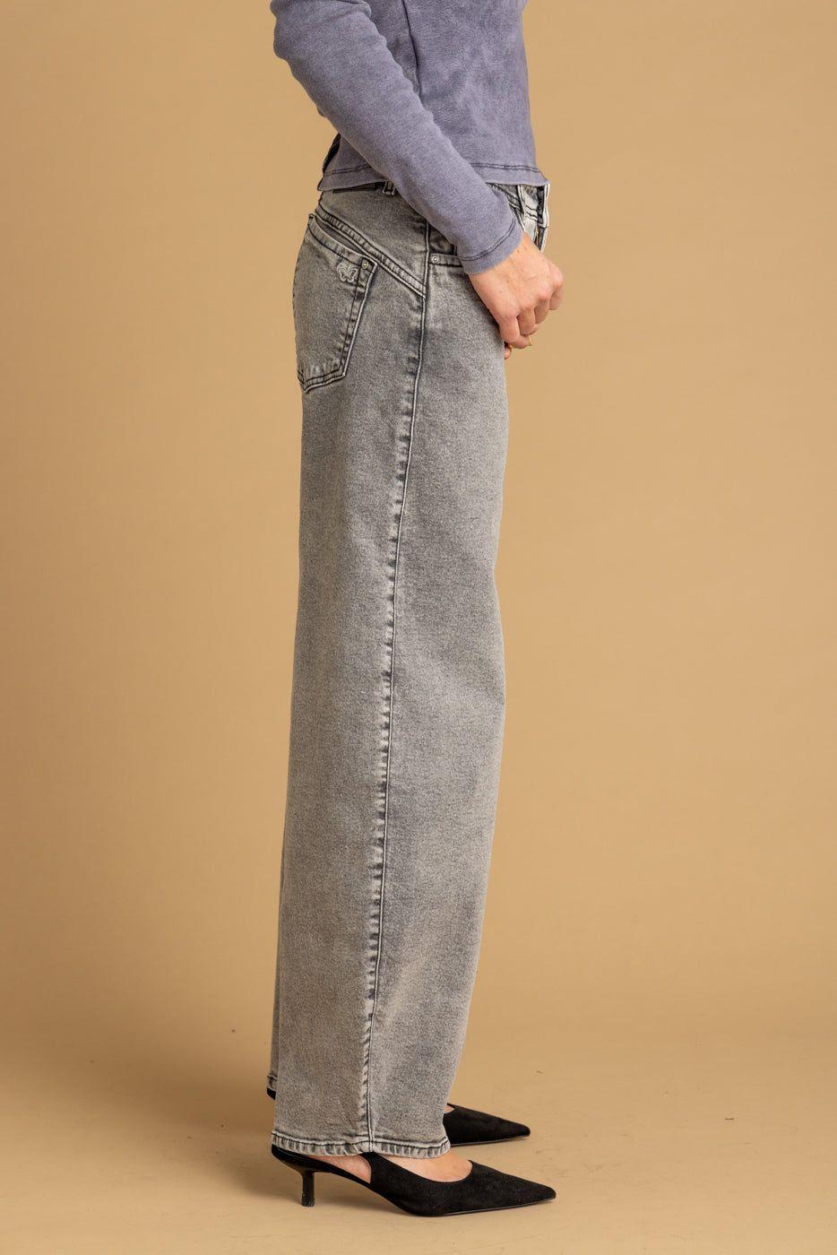 Jeans Nápoles Balloon Bolsillo Trasero en Forma Gris Efesis-2