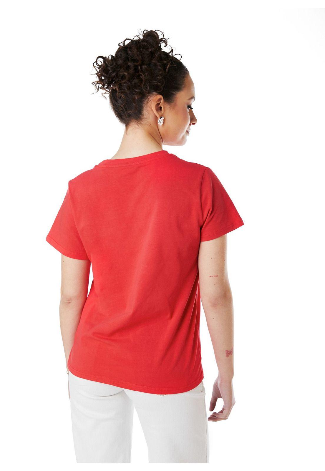 POLERA MILA REGULAR ESTAMPADO Y LENTEJUELAS ROJO EFESIS-4
