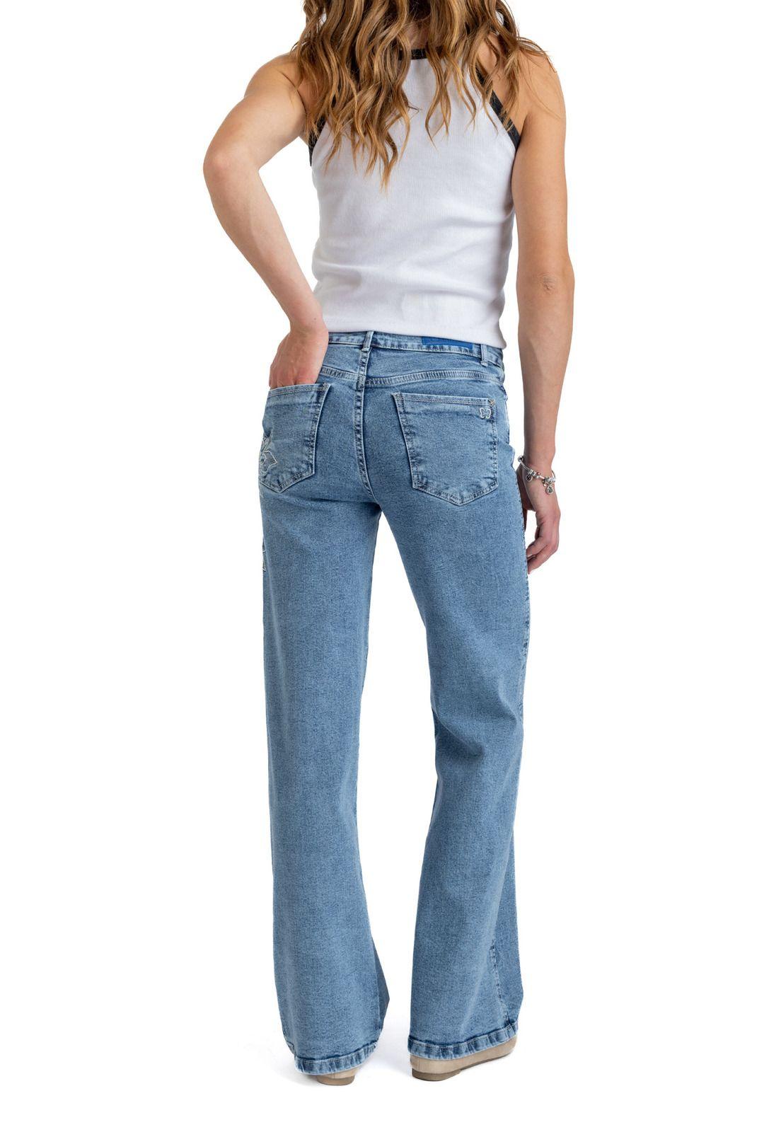 JEANS ACIANO WIDE BORDADO COSTADO AZUL EFESIS-3