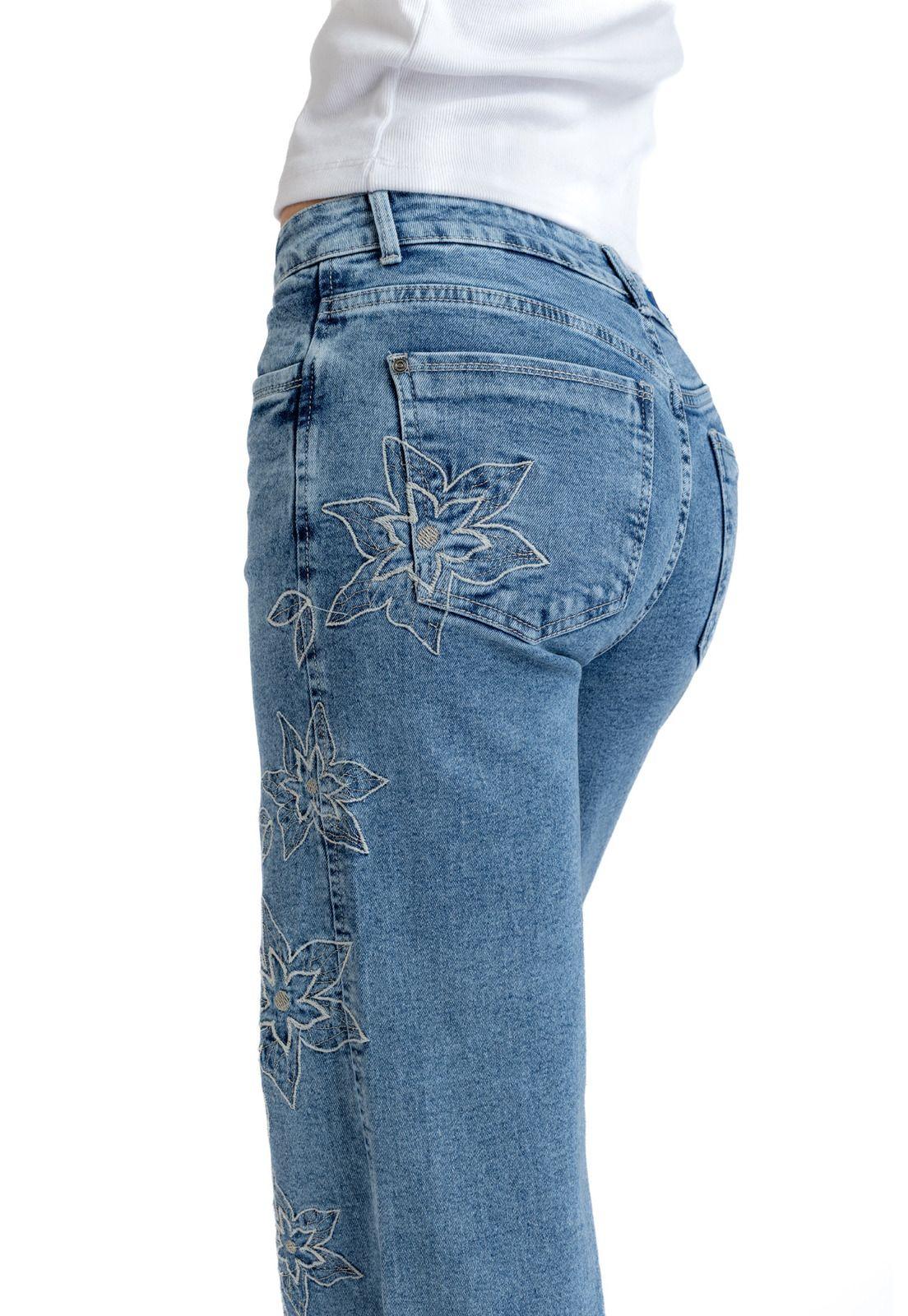 JEANS ACIANO WIDE BORDADO COSTADO AZUL EFESIS-4