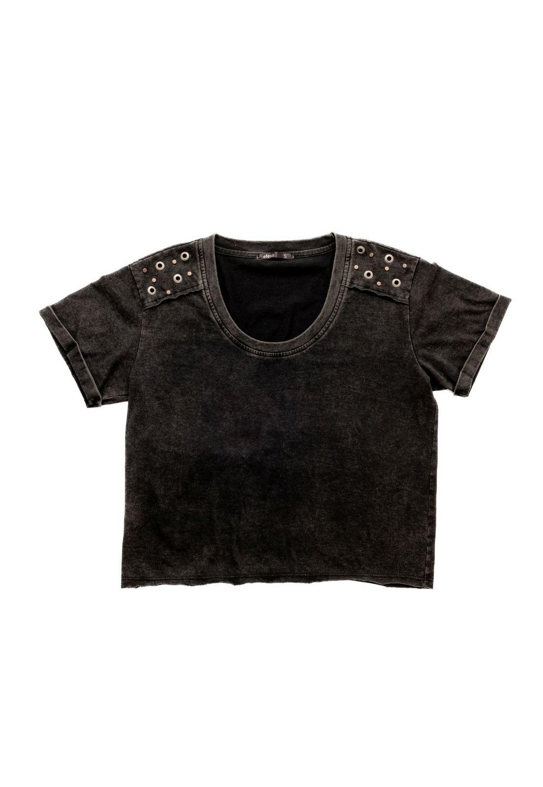 POLERA AMELI REGULAR GRAVILLADA OJETILLOS EN HOMBROS GRIS EFESIS-6