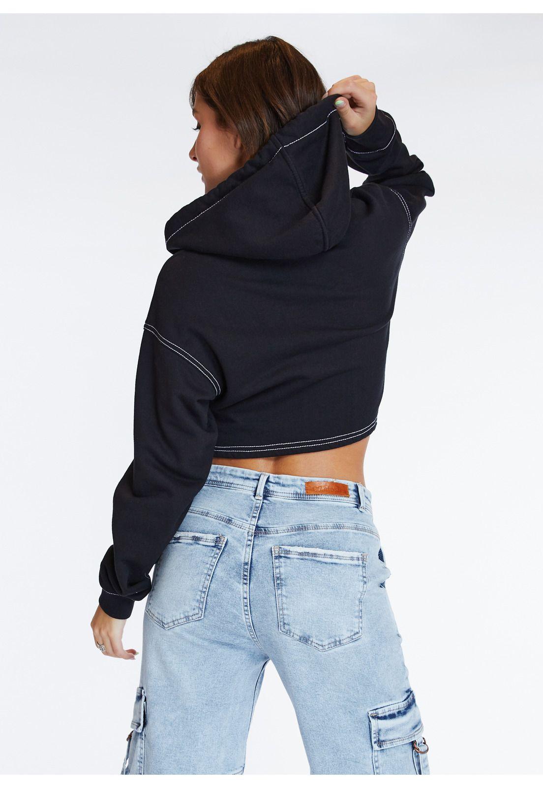 Polerón Penelope Crop Hilo Contratono Negro Efesis-2