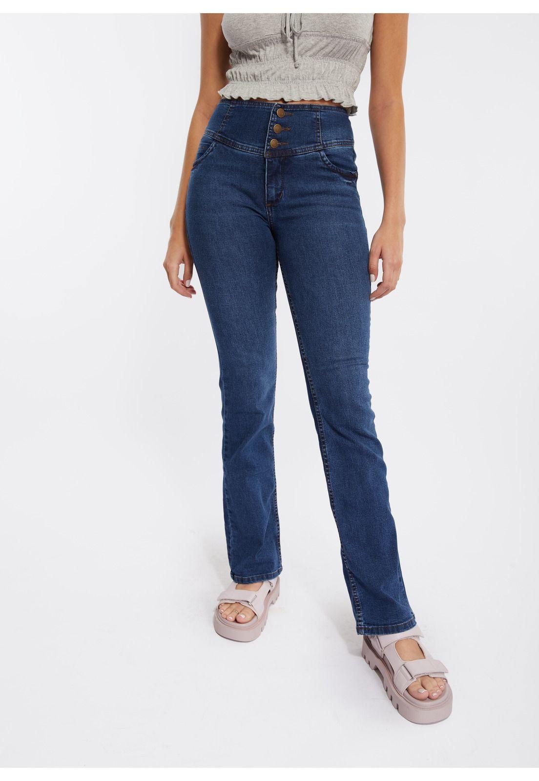 Jeans Laren  Sculpture Straight Push UP Azul Medio Efesis-1