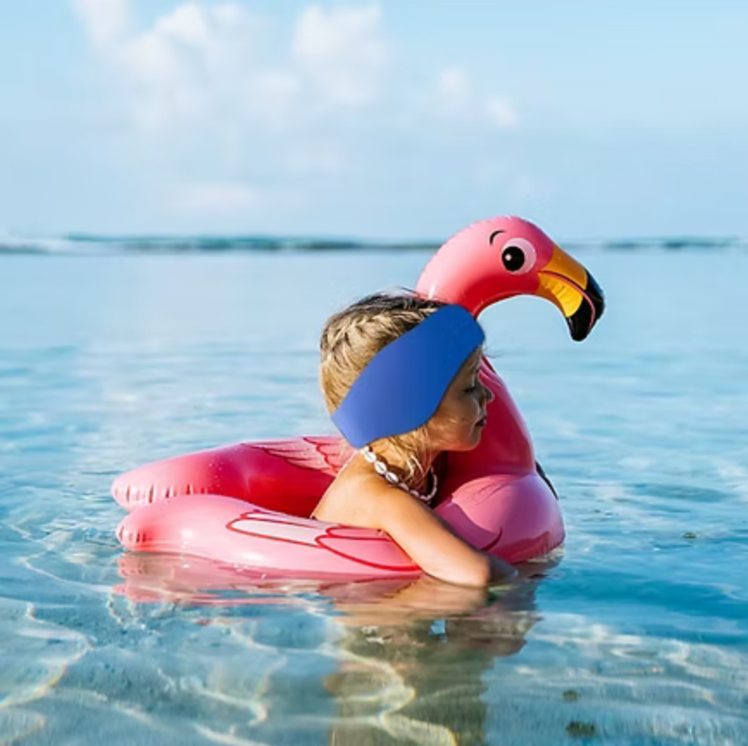 Cintillo De Neopreno Impermeable Proteccion Oidos Azul L-3