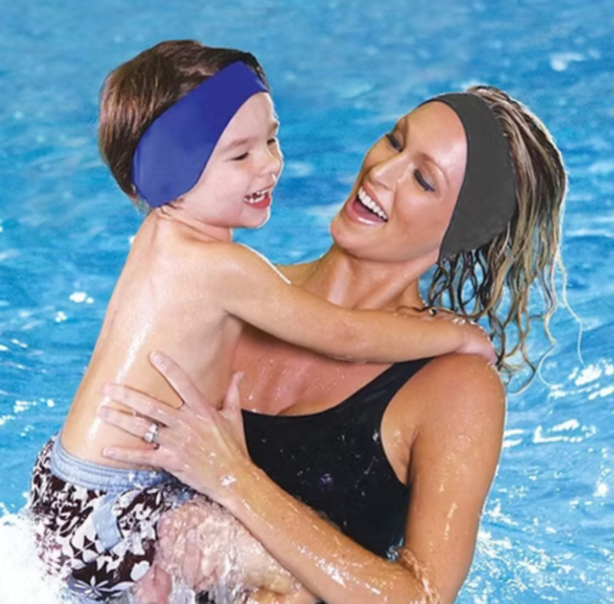 Cintillo De Neopreno Impermeable Proteccion Oidos Azul L-4